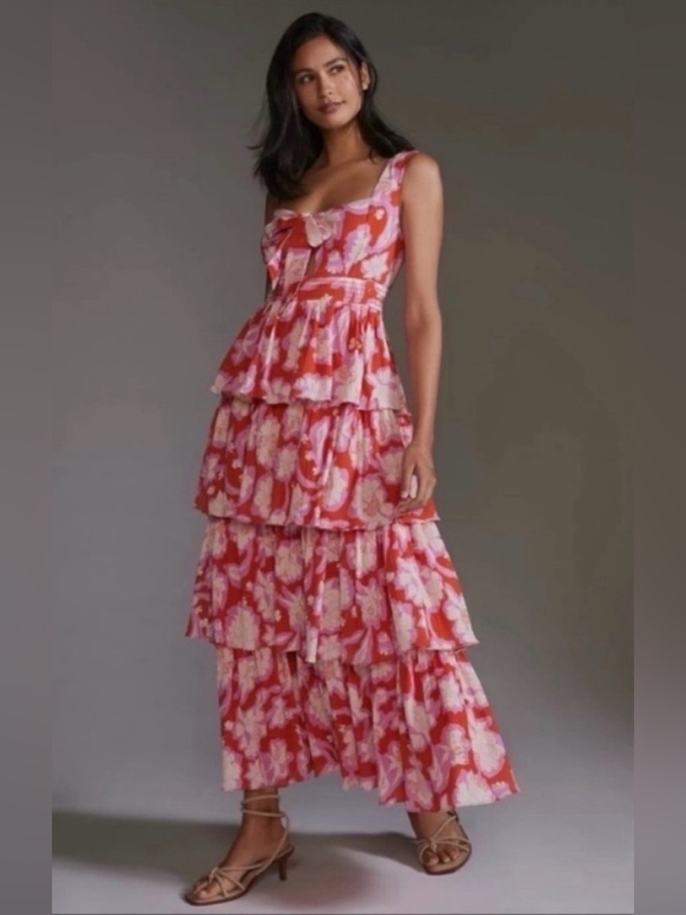 Anthropologie Vineet Bahl Tiered Ruffle Floral Maxi Dress - Picture 1 of 12